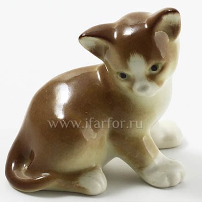 Скульптура Котенок Парамоша Коричневый