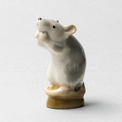Скульптура Мышь белая Серая