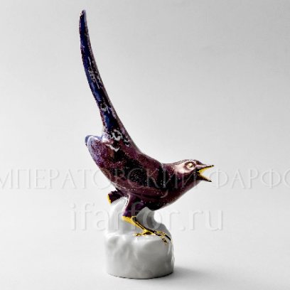 Скульптура Сорока Голубой перламутр 1