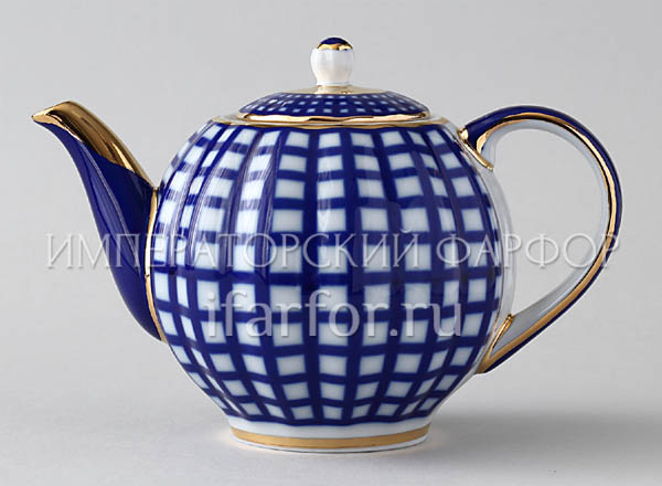 Чайник заварочный Кобальтовая клетка Тюльпан