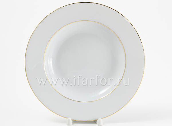 Plate deep Gold ribbon
