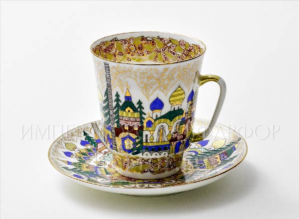 Cup and saucer Old Russian architecture May