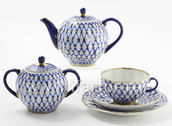 Tea Set Cobalt net 6/20 Tulip