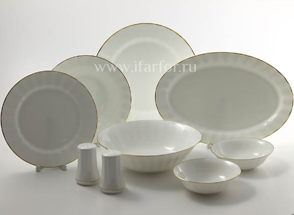 Сервиз столовый Золотая лента 6/19 Нега