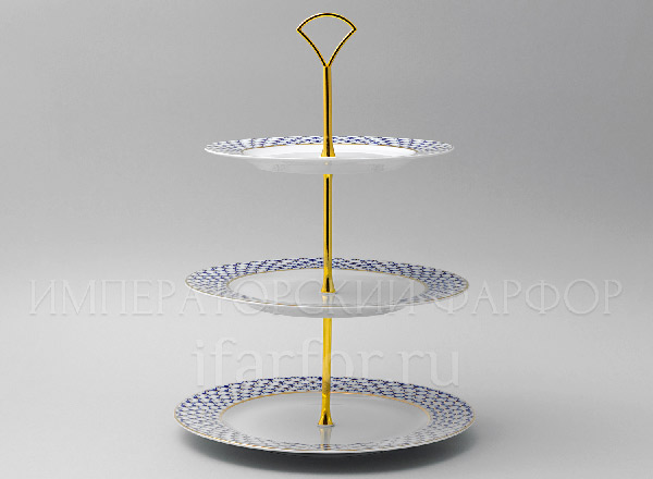 Этажерка трёхярусная Кобальтовая сетка Европейская-2