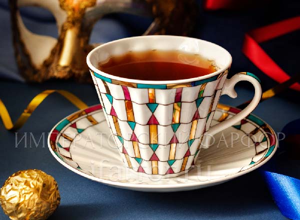 Cup and saucer tea Color geometry Radial