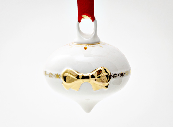 Елочная игрушка в подарочной коробке Луковица Золотой бант