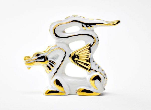 Sculpture Graceful dragon 1 Gold