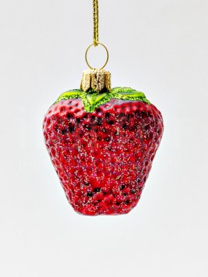 Елочная игрушка Клубника 35 x 50 мм.