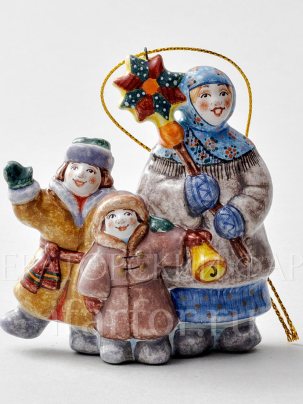 Елочная игрушка Колядки 75 x 85 мм.
