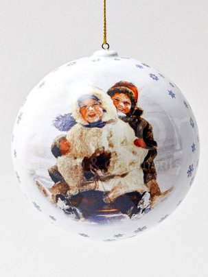 Елочная игрушка Шар средний гладкий Зимние каникулы 85 мм.