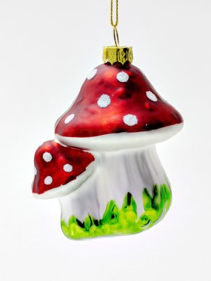 Елочная игрушка Грибы. Мухоморчики 75 x 95 мм.
