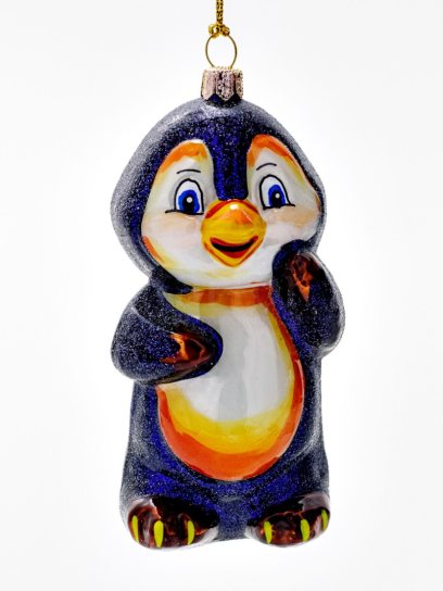 Елочная игрушка «Пингвин» Стекло. 50 x 110 мм.
