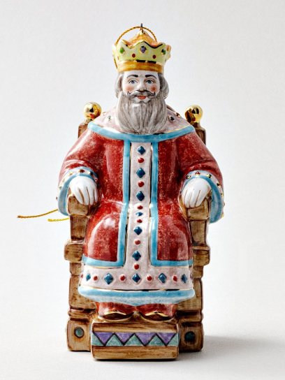 Елочная игрушка «Царь Салтан» Форма: Царь Салтан. Майолика. 75 x 150 мм.