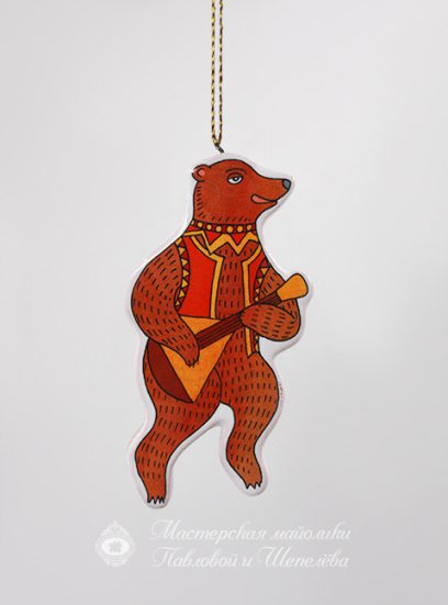 Елочная игрушка «Медведь» Майолика