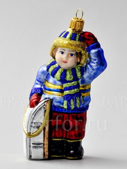 Елочная игрушка «Кай» Форма: Кай. Стекло. 80 x 122 мм.