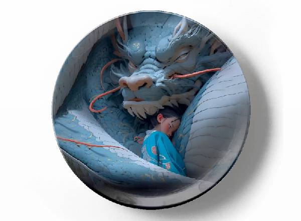 Синий дракон и мальчик