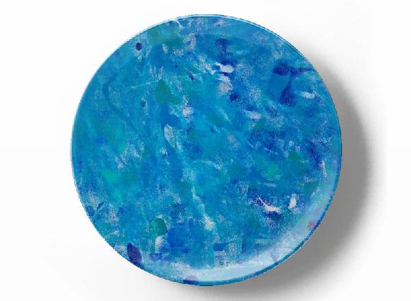Decorative plate Greg Van Dyke Blue composition 3