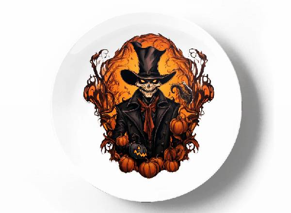 Скелет и тыквы