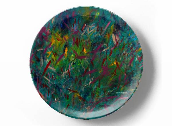 Decorative plate Greg Van Dyke Green composition 3