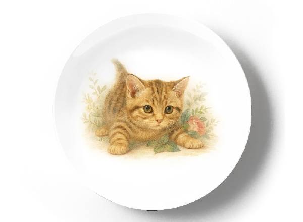 Котенок с розой