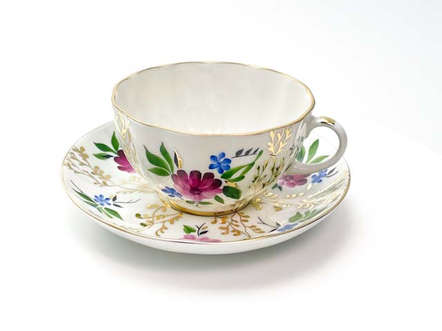 Чашка с блюдцем чайная «Золотые травки» 1/2