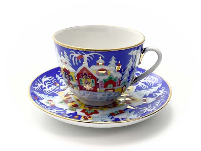 Чашка с блюдцем чайный «Зимняя сказка» 1/2