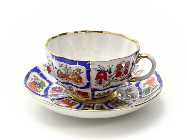 Чашка с блюдцем чайный «Русский лубок» 1/2