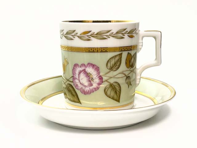 Чашка с блюдцем чайная «Нефритовый фон 1» 1/2