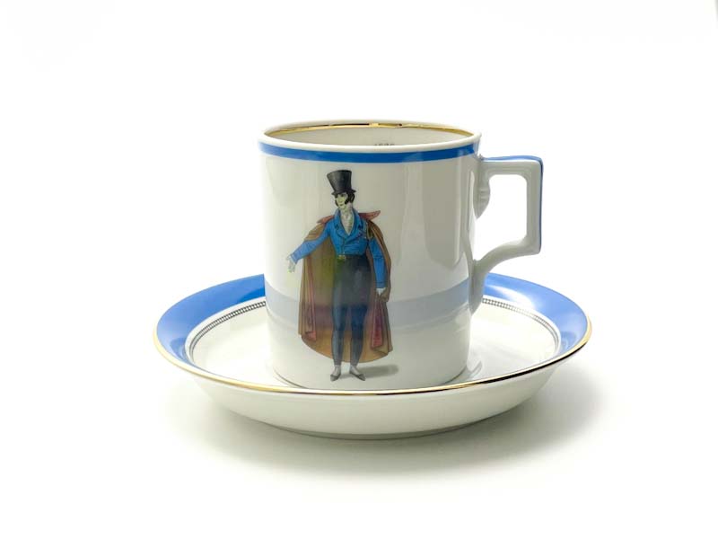 Чашка с блюдцем в подарочной коробке «Modes de Paris (синий)» 1/2