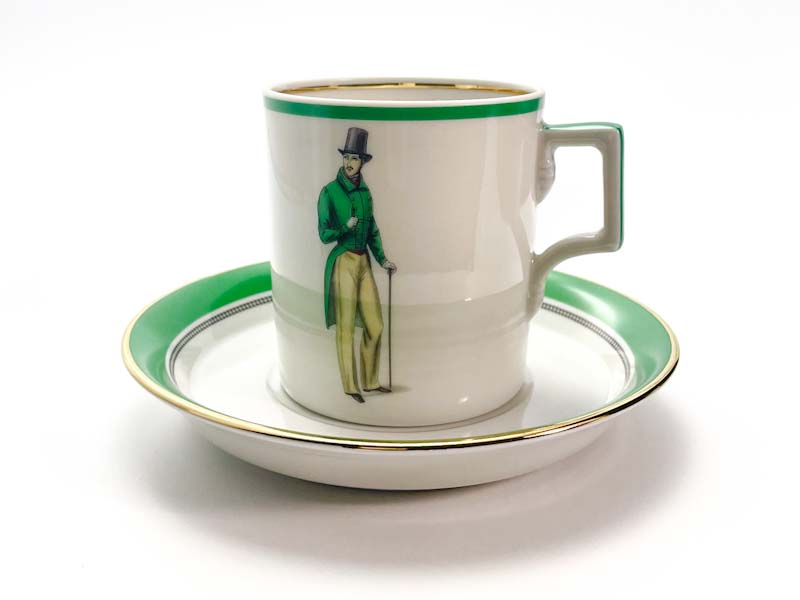 Чашка с блюдцем в подарочной коробке «Modes de Paris (зеленый)» 1/2