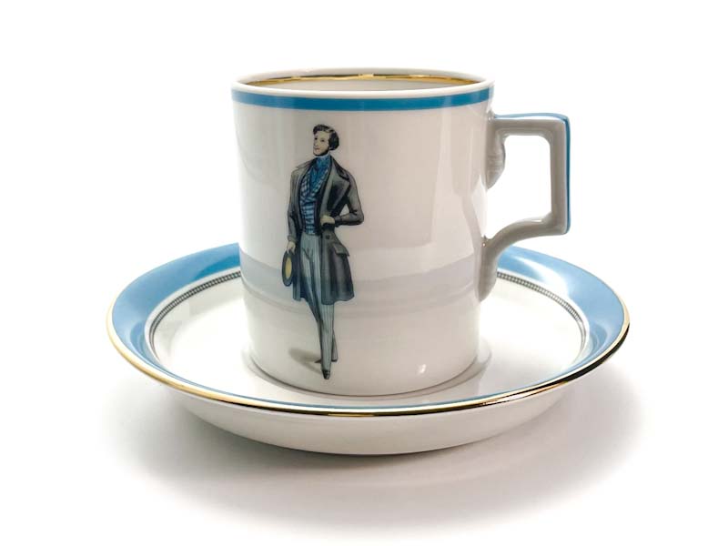 Чашка с блюдцем в подарочной коробке «Modes de Paris (голубой)» 1/2