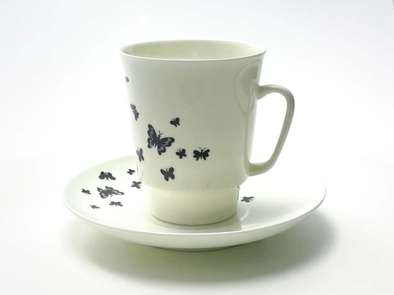 Чашка с блюдцем кофейная «Мотыльки» 1/2