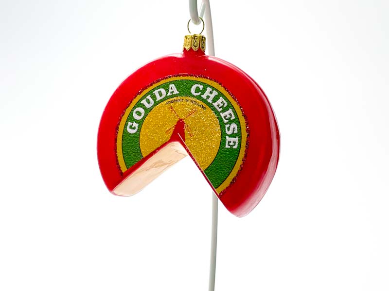 Елочная игрушка «Сыр Gouda» Стекло. 80 x 85 мм.
