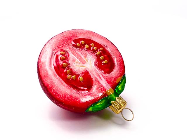 Елочная игрушка «Половинка помидора»