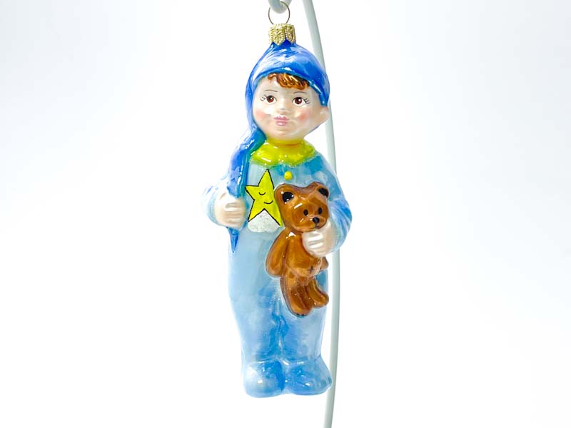 Елочная игрушка «Мальчик с плюшевым мишкой»