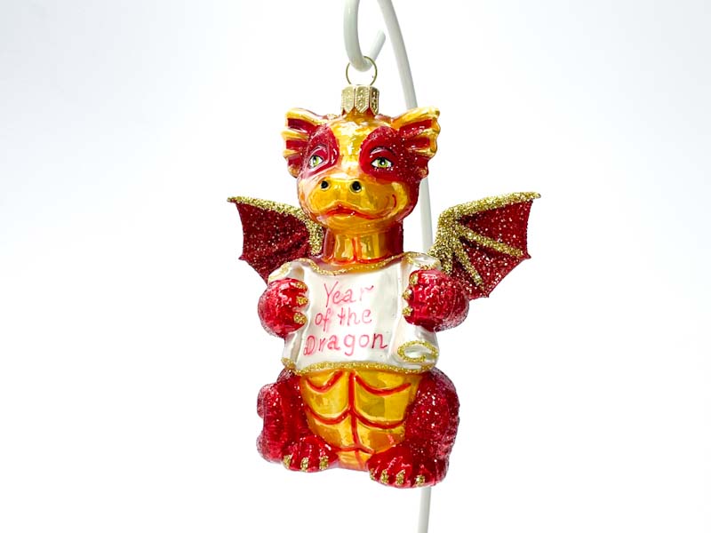 Елочная игрушка «Китайский дракон красный»
