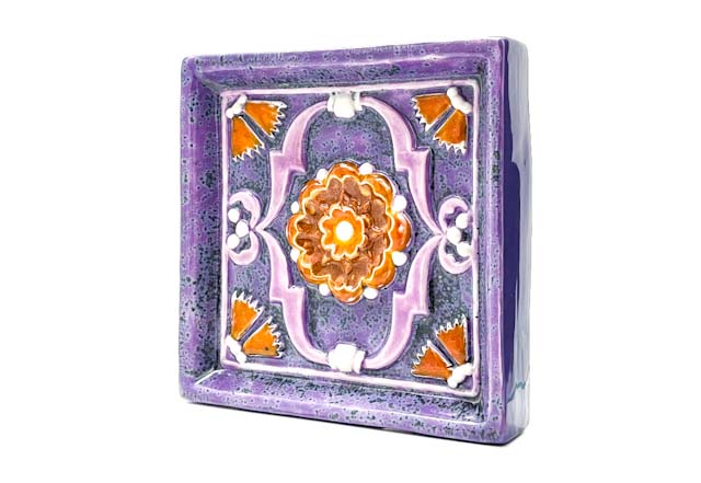 Изразец «Цветок 2 сиреневый»