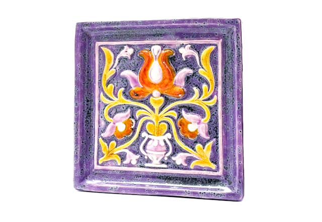 Изразец «Букет 2 сиреневый»