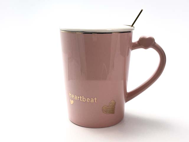 Кружка с крышкой и ложкой «Heartbeat» Форма: Royal Classics. Керамика. 430 мл.
