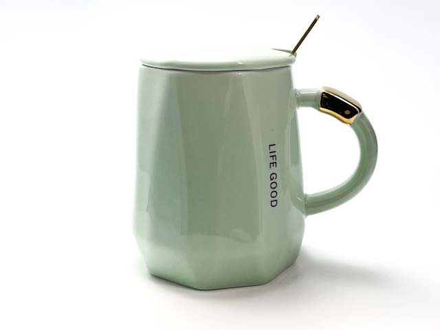 Кружка с крышкой и ложкой «Life good»