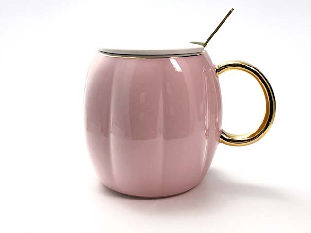 Кружка с крышкой и ложкой «Розовая»