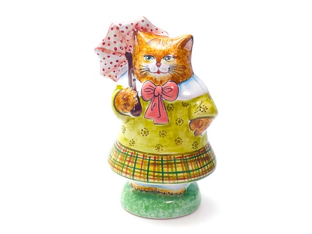 Скульптура «Кошечка с зонтиком»