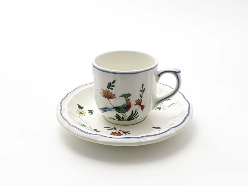 Чашка с блюдцем кофейная «OISEAUX PARADIS» 1/2 Форма: GIEN Рошель. Фаянс. 85 мл.