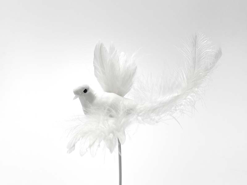 Елочная игрушка «Голубь на прищепке 1»