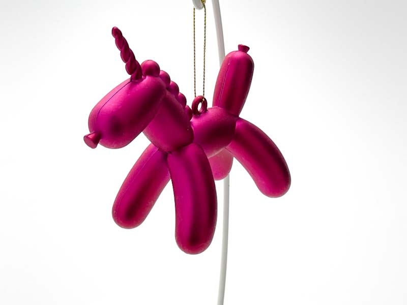 Елочная игрушка «Единорог красный»