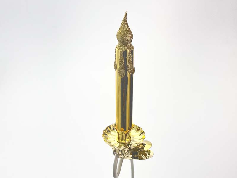 Елочная игрушка «Свеча золотистая»