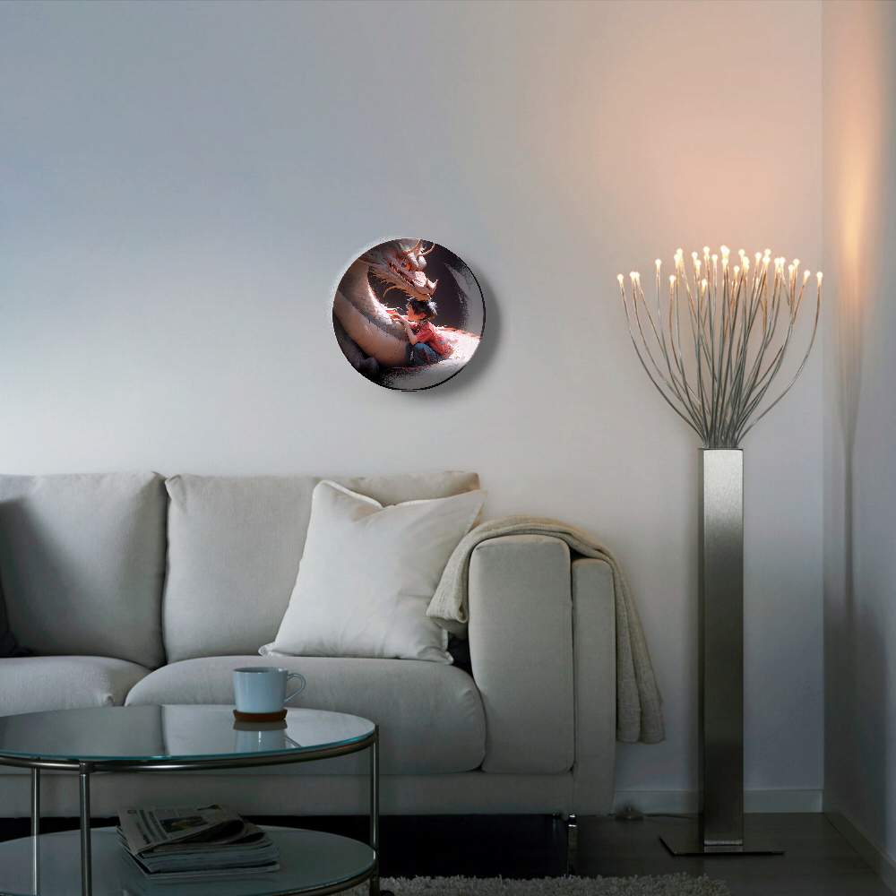 Серый ушастый дракон и мальчик