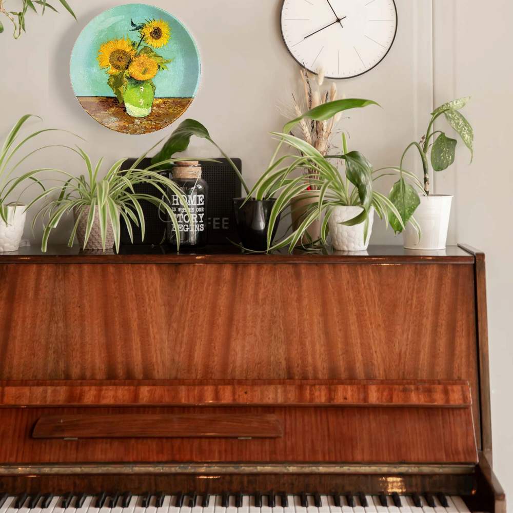 Подсолнухи в зеленой вазе — Винсент Ван Гог