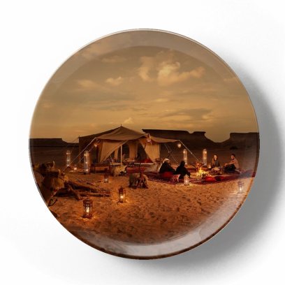 Декоративная тарелка Эрик Алмас Палатки ночью